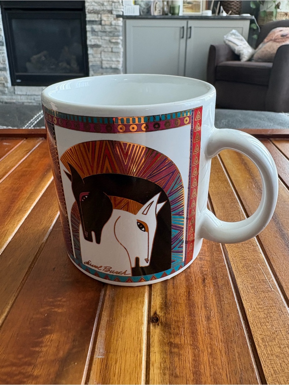 Collectible Laurel Burch Embracing Horses 1992 Coffee Tea Mug Cup White